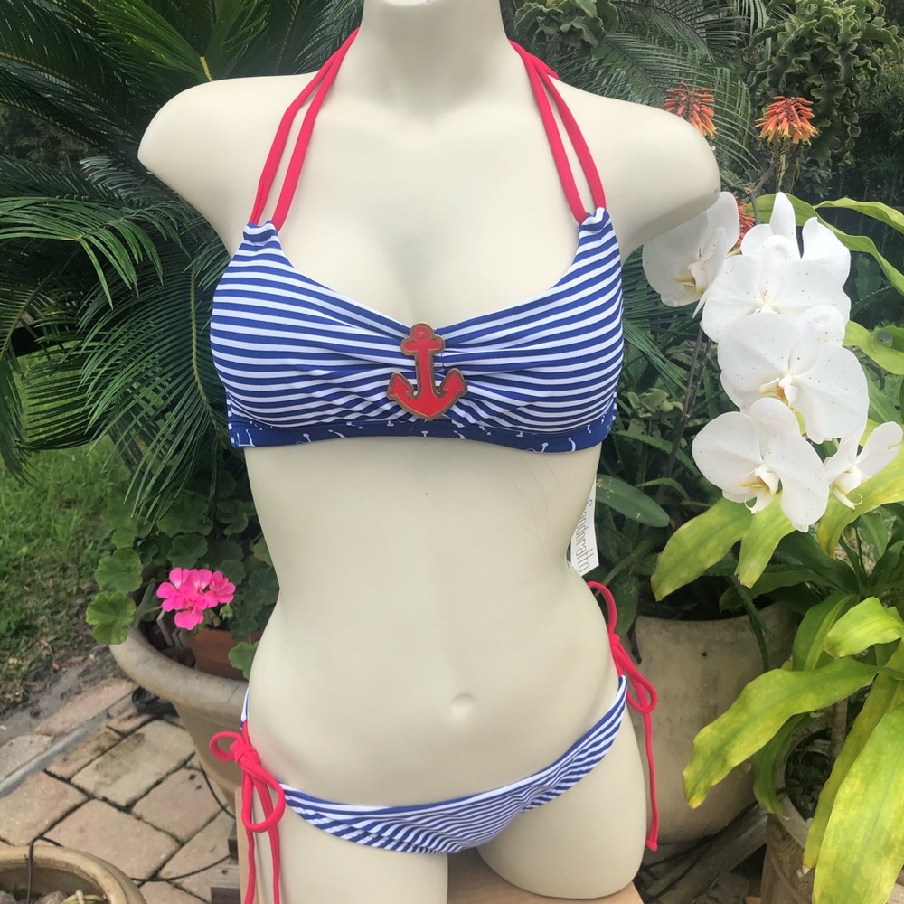 Women’s Red, White & Blue Bikini Set